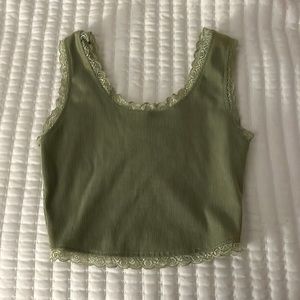 green lacy tank top